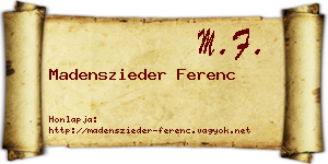 Madenszieder Ferenc névjegykártya